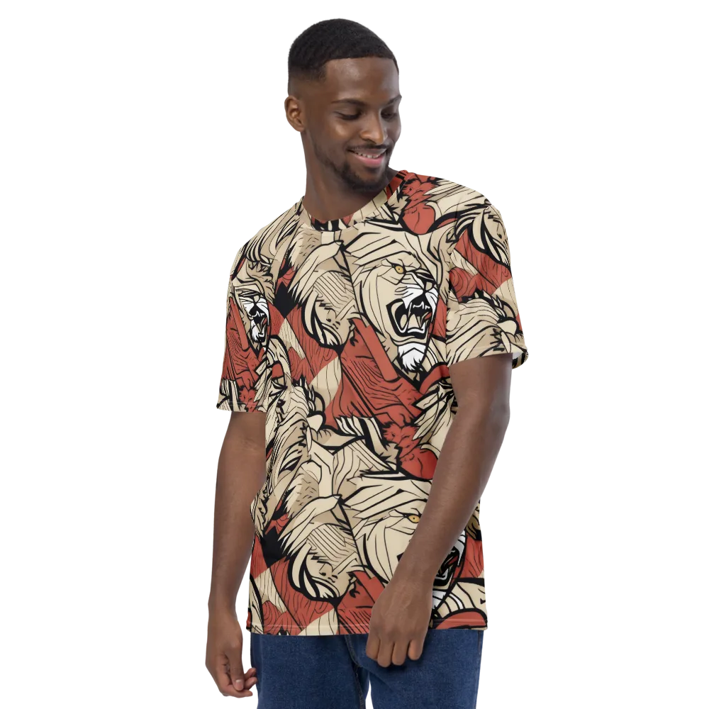 Lion’s Frequency on Men's Crew Neck T-Shirt — Left