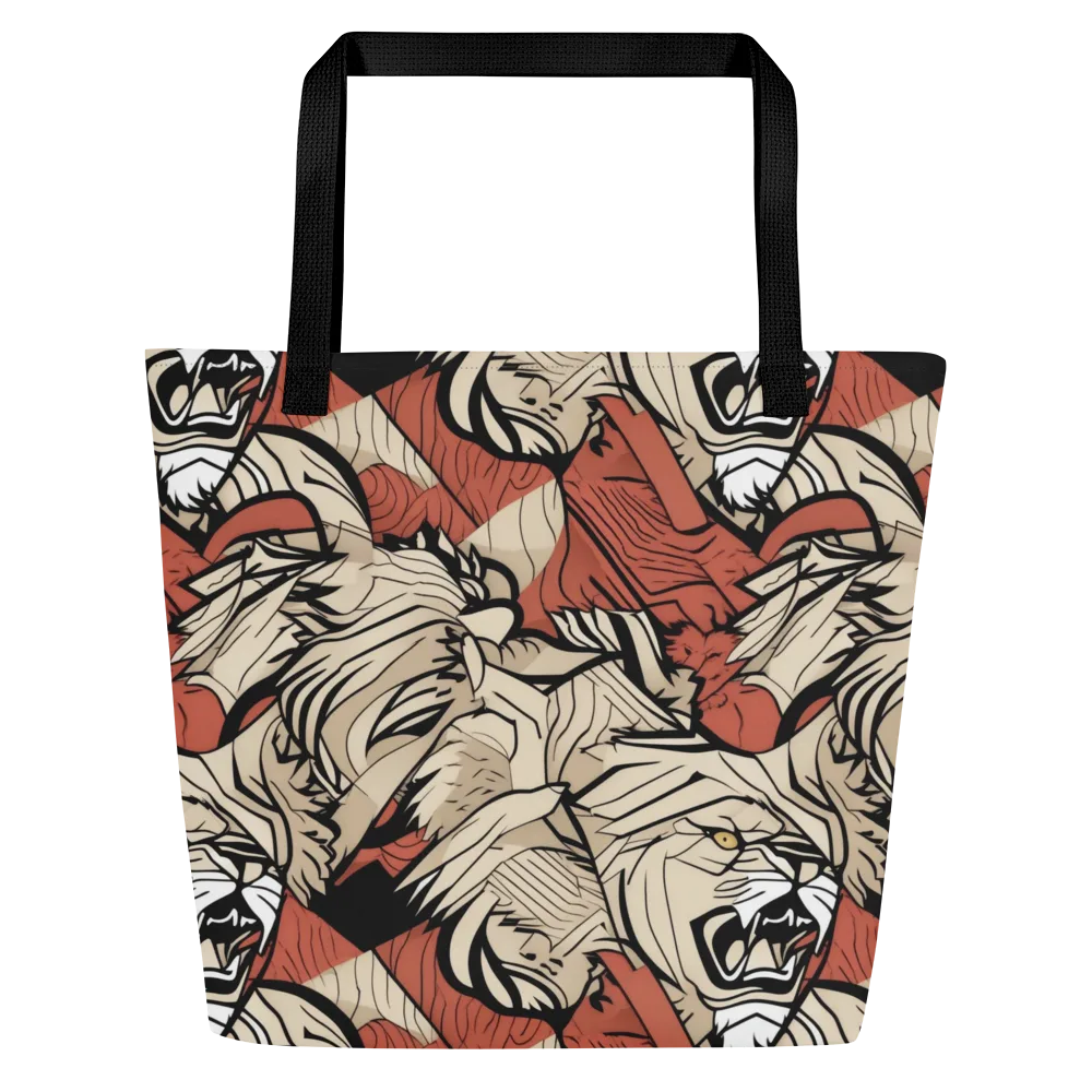 Lion’s Frequency on Large Tote Bag W/ Pocket — Front
