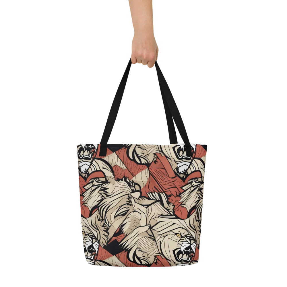 Lion’s Frequency on Large Tote Bag W/ Pocket — Front