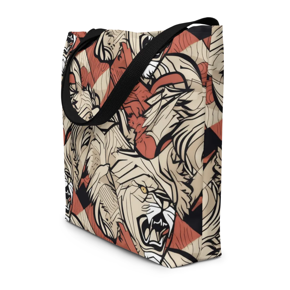 Lion’s Frequency on Large Tote Bag W/ Pocket — Front
