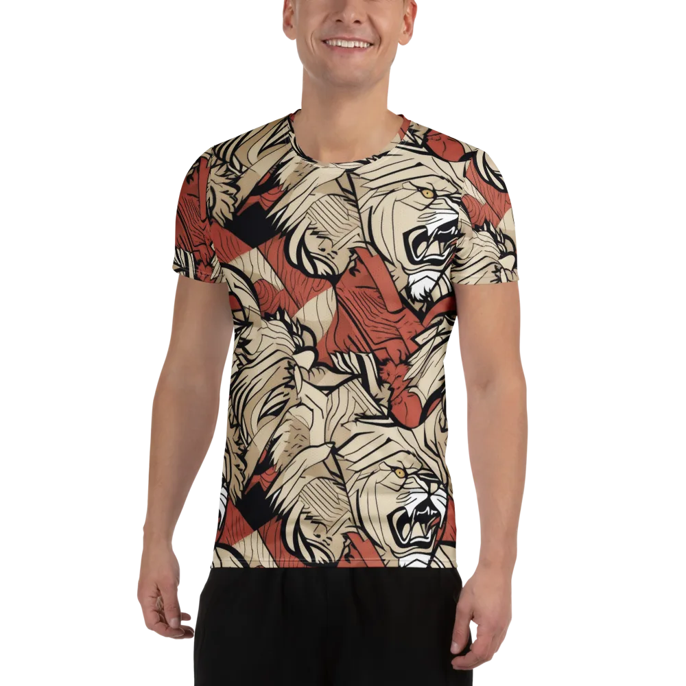 Lion’s Frequency on Men's Athletic T-Shirt — Front
