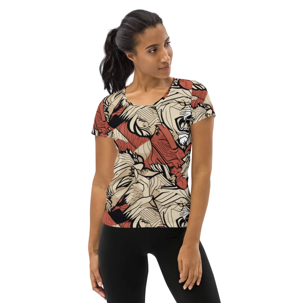 Lion’s Frequency on Women's Athletic T-Shirt — Front