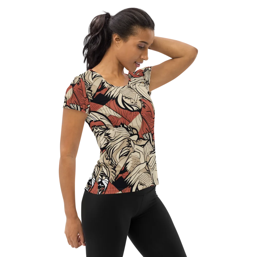 Lion’s Frequency on Women's Athletic T-Shirt — Right