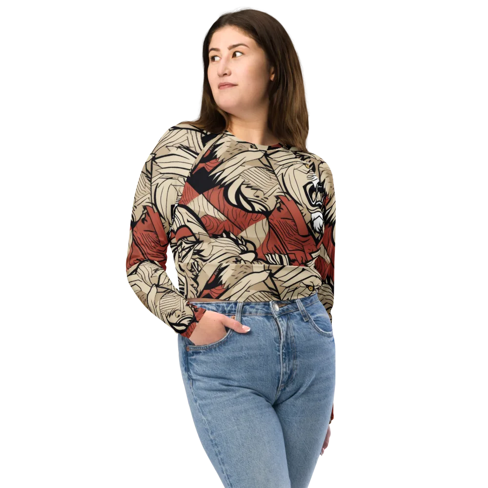 Lion’s Frequency on Long Sleeve Crop Top — Front