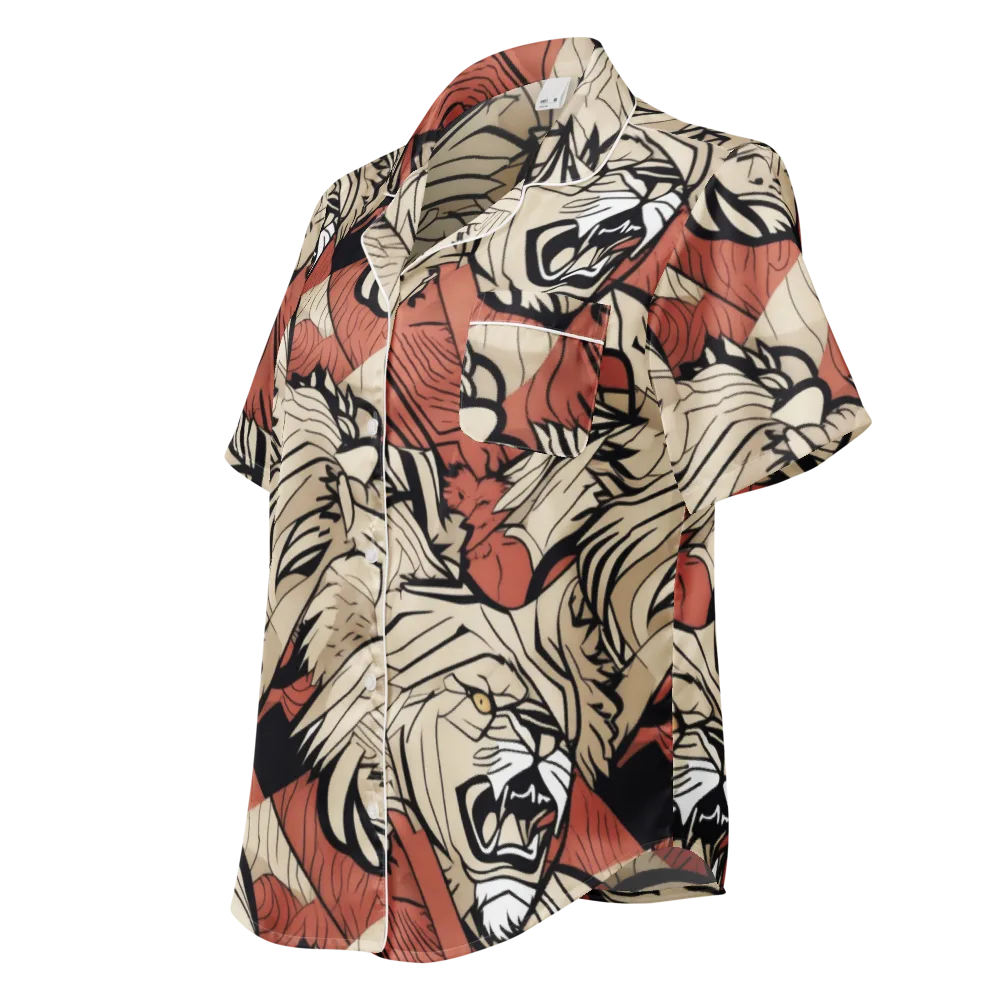 Lion’s Frequency on Women's Short Sleeve Pajama Top — Left Front