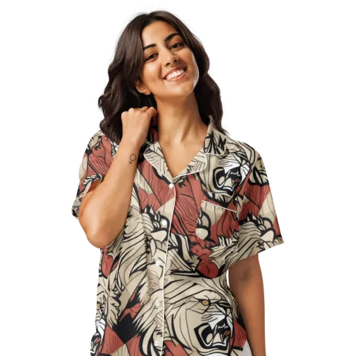Lion’s Frequency on a Women's Short Sleeve Pajama Top