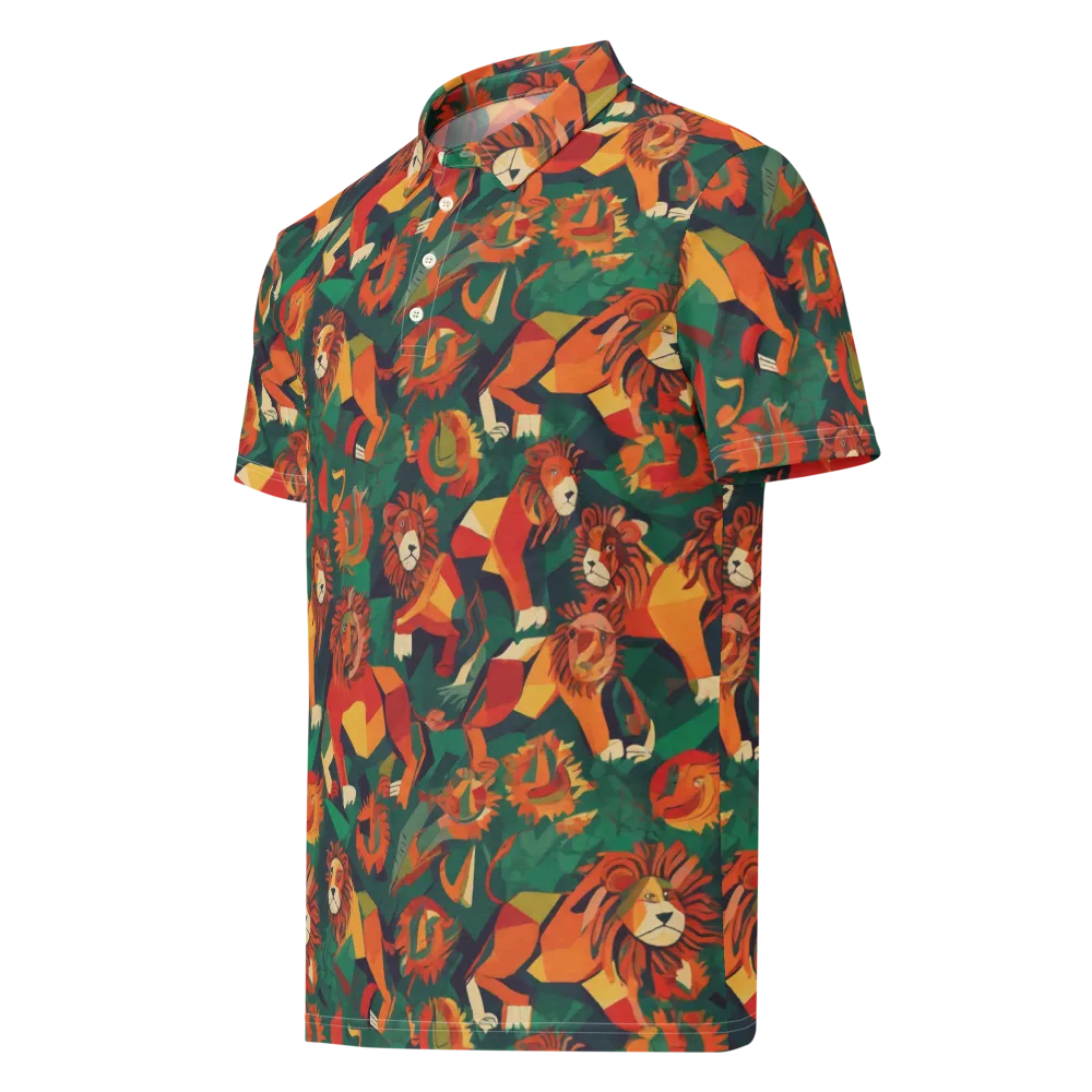 Lionheart Parade on Men's Slim Fit Polo Shirt — Left Front