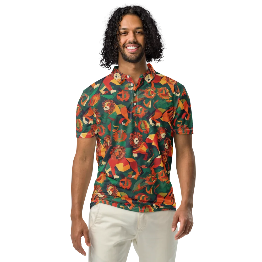 Lionheart Parade on Men's Slim Fit Polo Shirt — Front