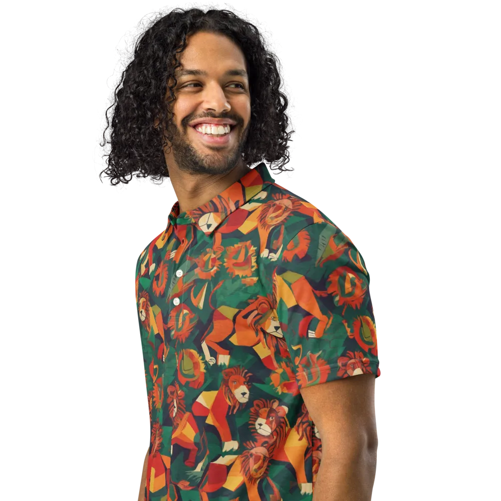 Lionheart Parade on Men's Slim Fit Polo Shirt — Left Front