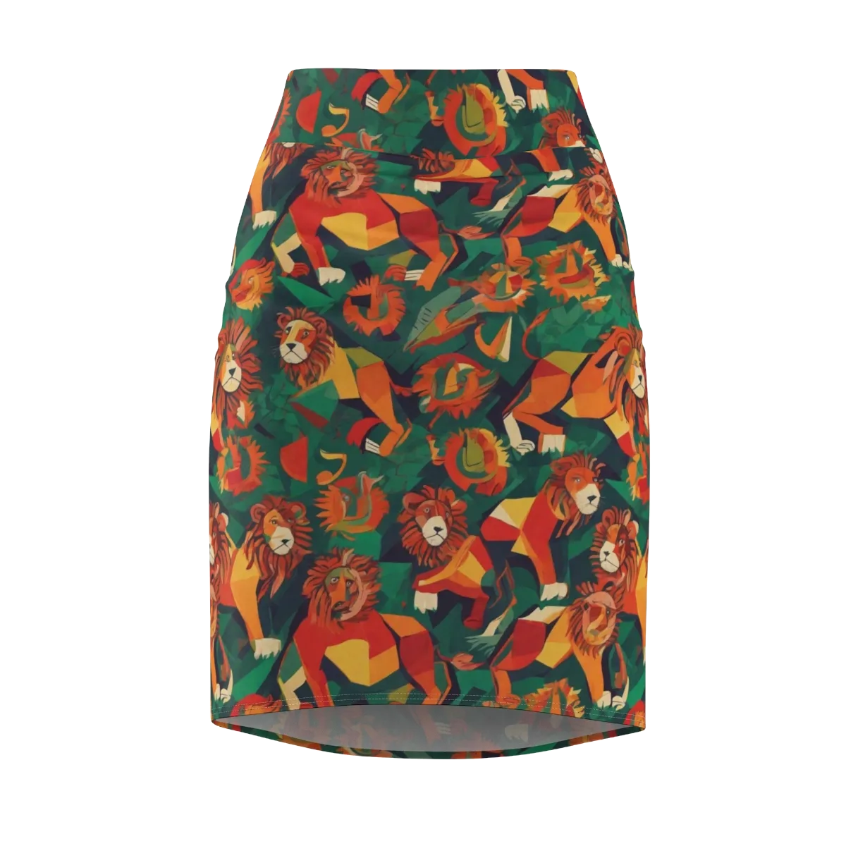 Lionheart Parade on Pencil Skirt — Front