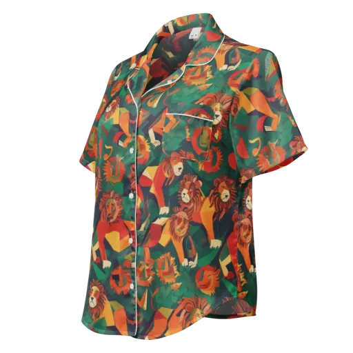 Lionheart Parade on a Women's Short Sleeve Pajama Top