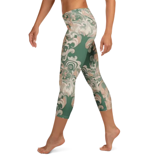 Art Nouveau Reverie on a Capri Leggings