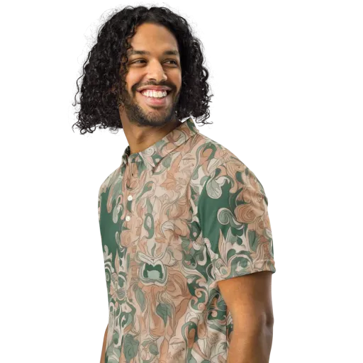 Art Nouveau Reverie on a Men's Slim Fit Polo Shirt