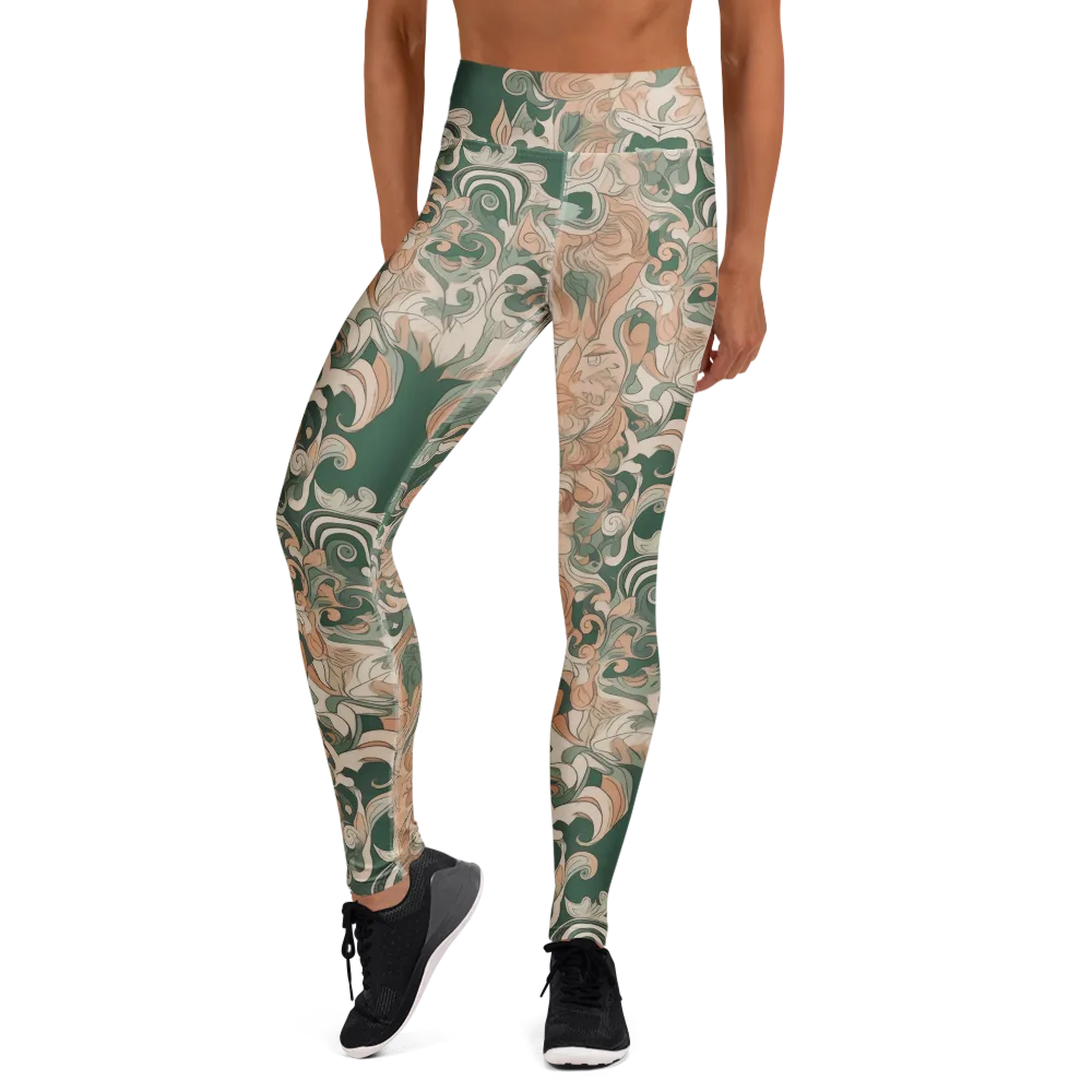 Art Nouveau Reverie on Yoga Leggings — Front