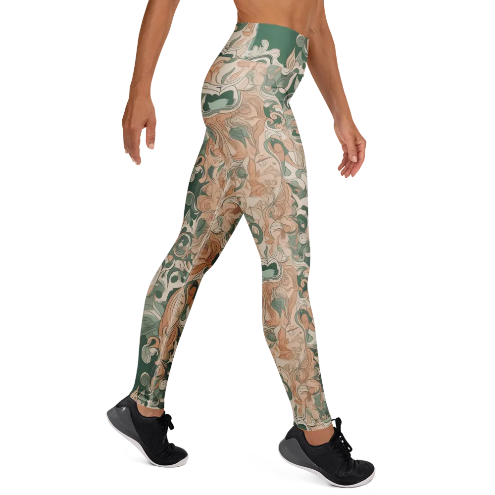 Art Nouveau Reverie on Yoga Leggings — Right