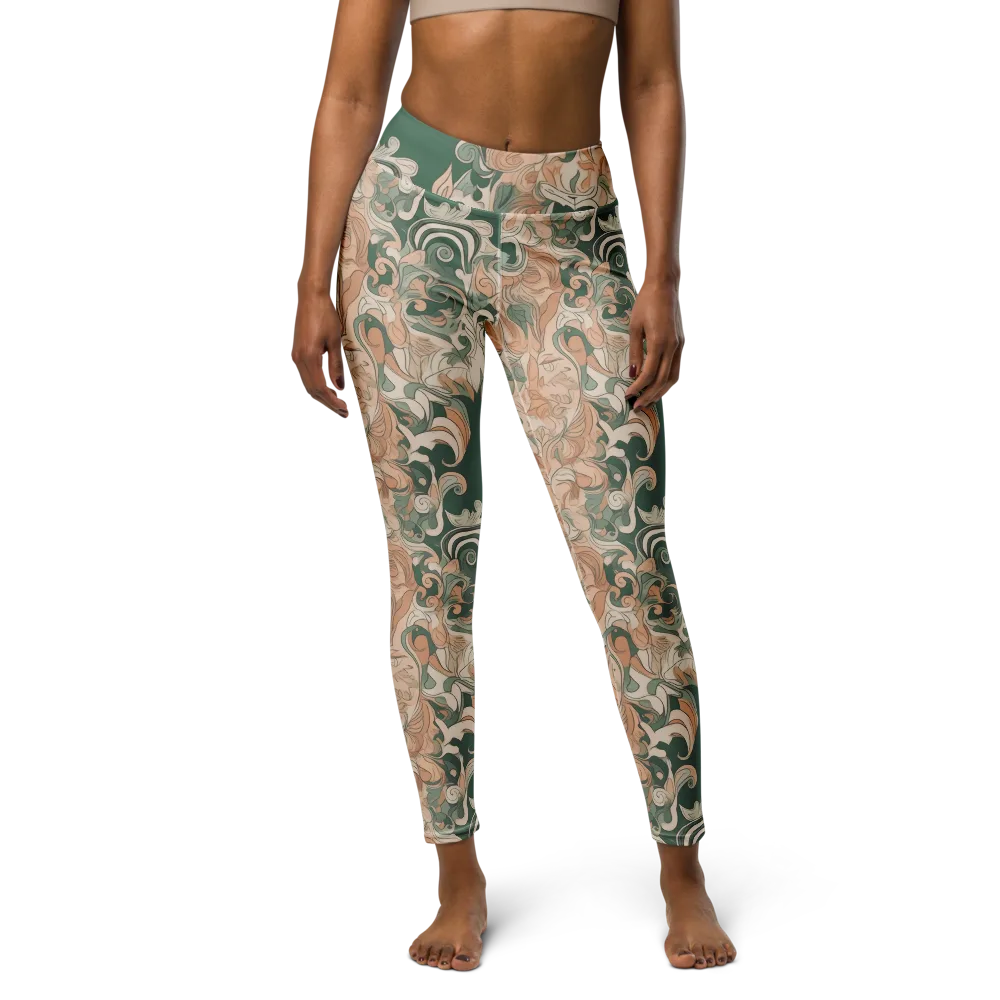 Art Nouveau Reverie on Yoga Leggings — Front