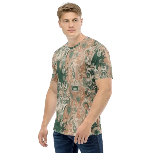 Art Nouveau Reverie on a Men's Crew Neck T-Shirt