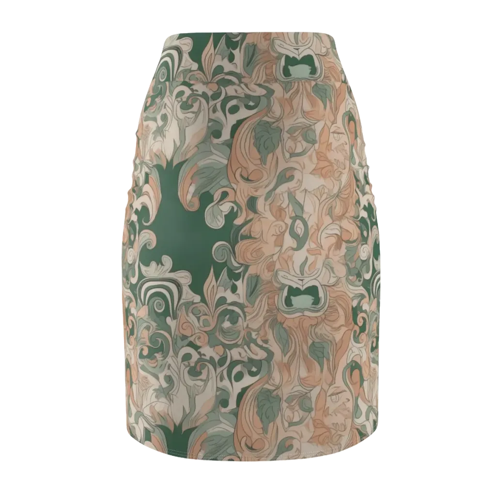 Art Nouveau Reverie on Pencil Skirt — Back
