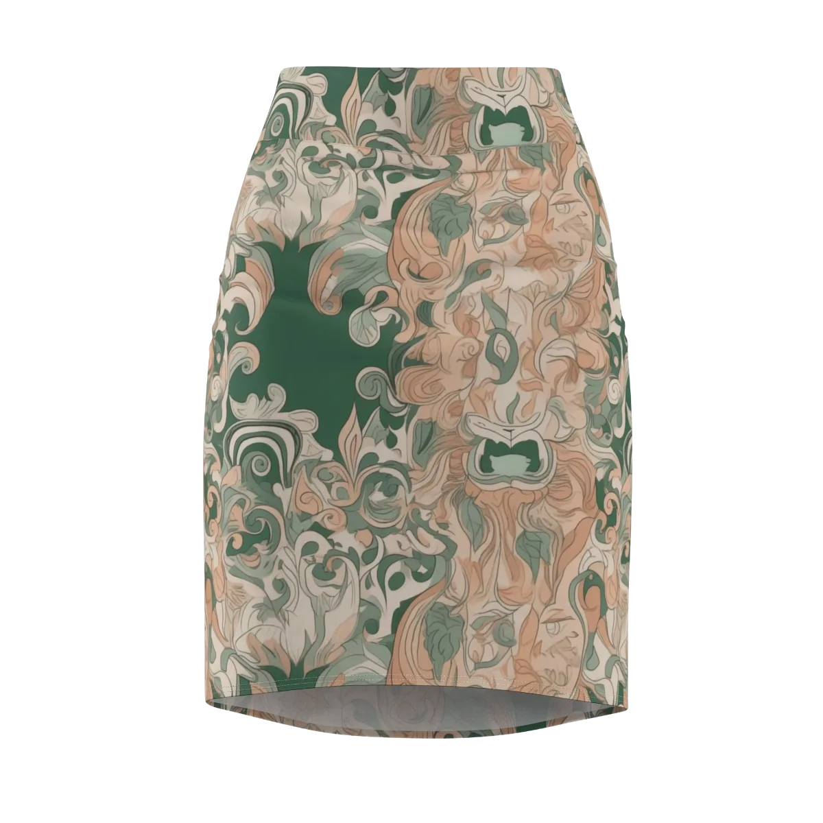 Art Nouveau Reverie on Pencil Skirt — Front