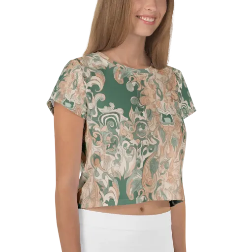 Art Nouveau Reverie on a Crop Tee