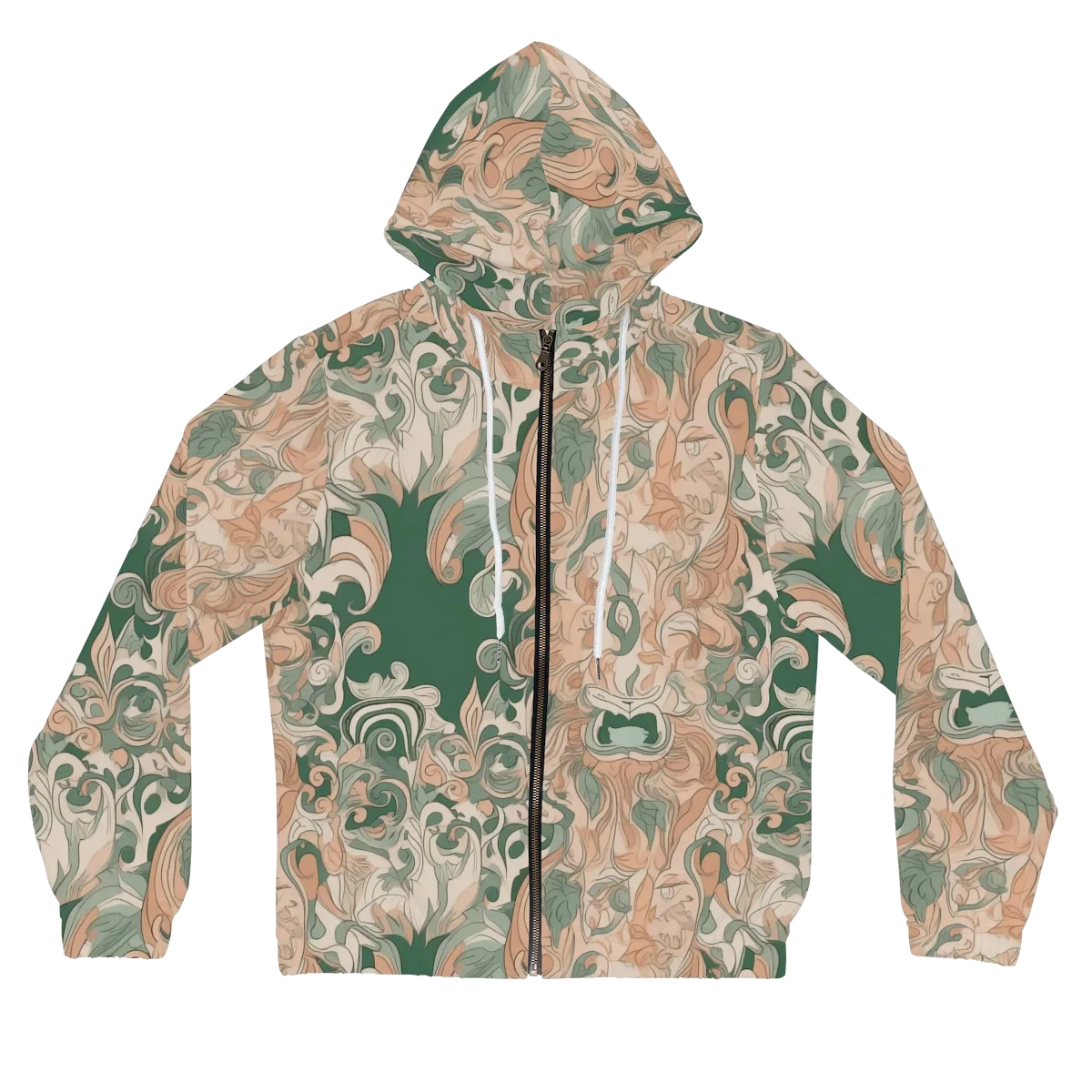 Art Nouveau Reverie on Women's Full-Zip Hoodie — Front