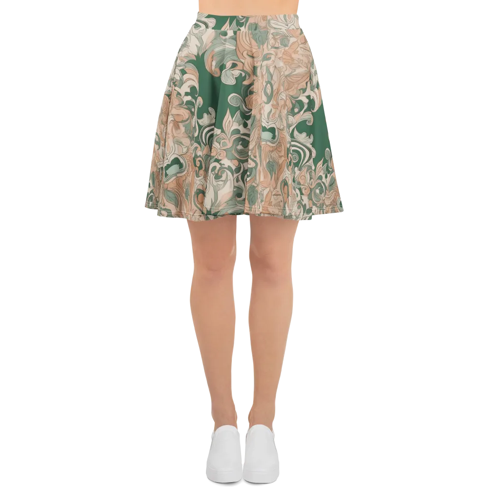 Art Nouveau Reverie on Skater Skirt — Front