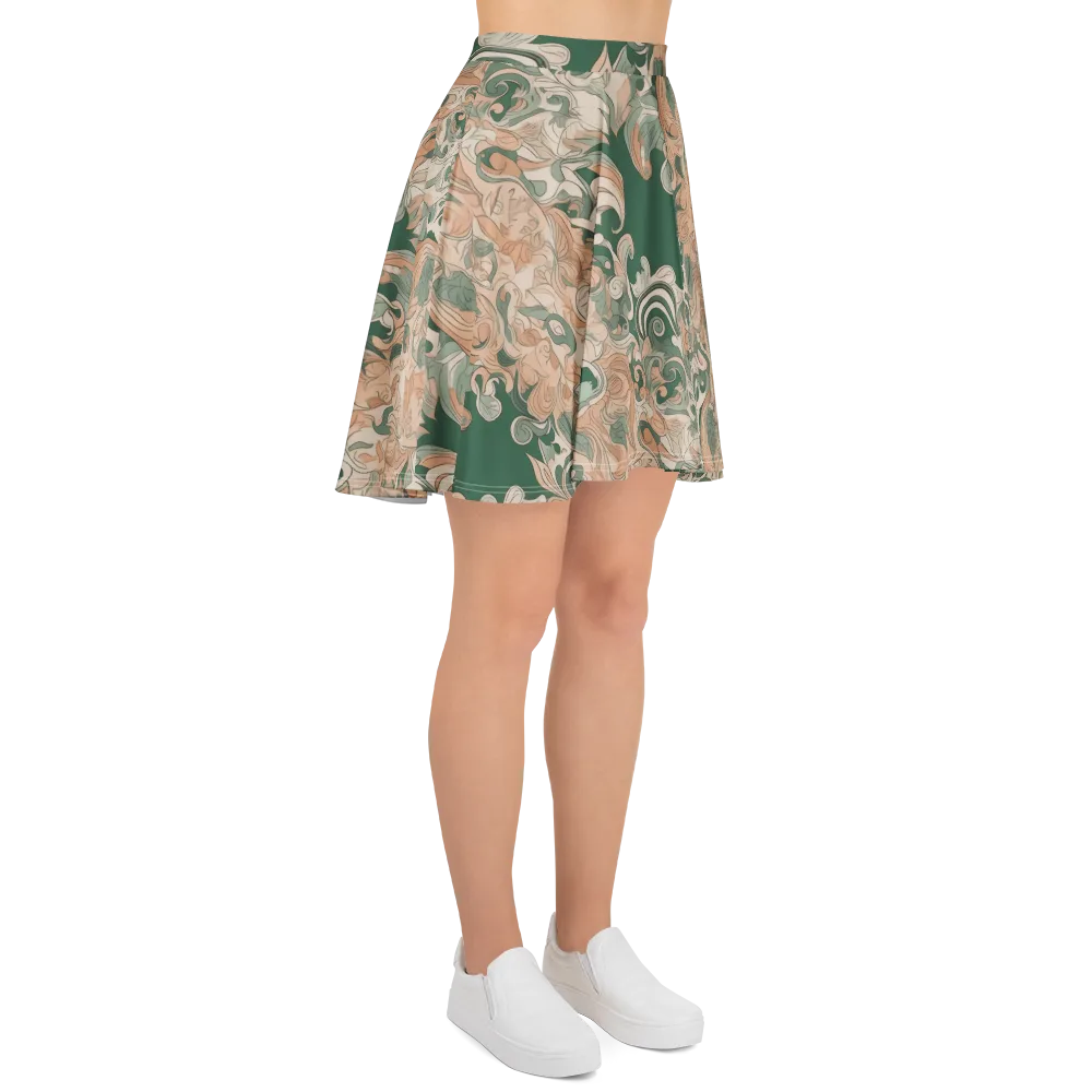 Art Nouveau Reverie on Skater Skirt — Right