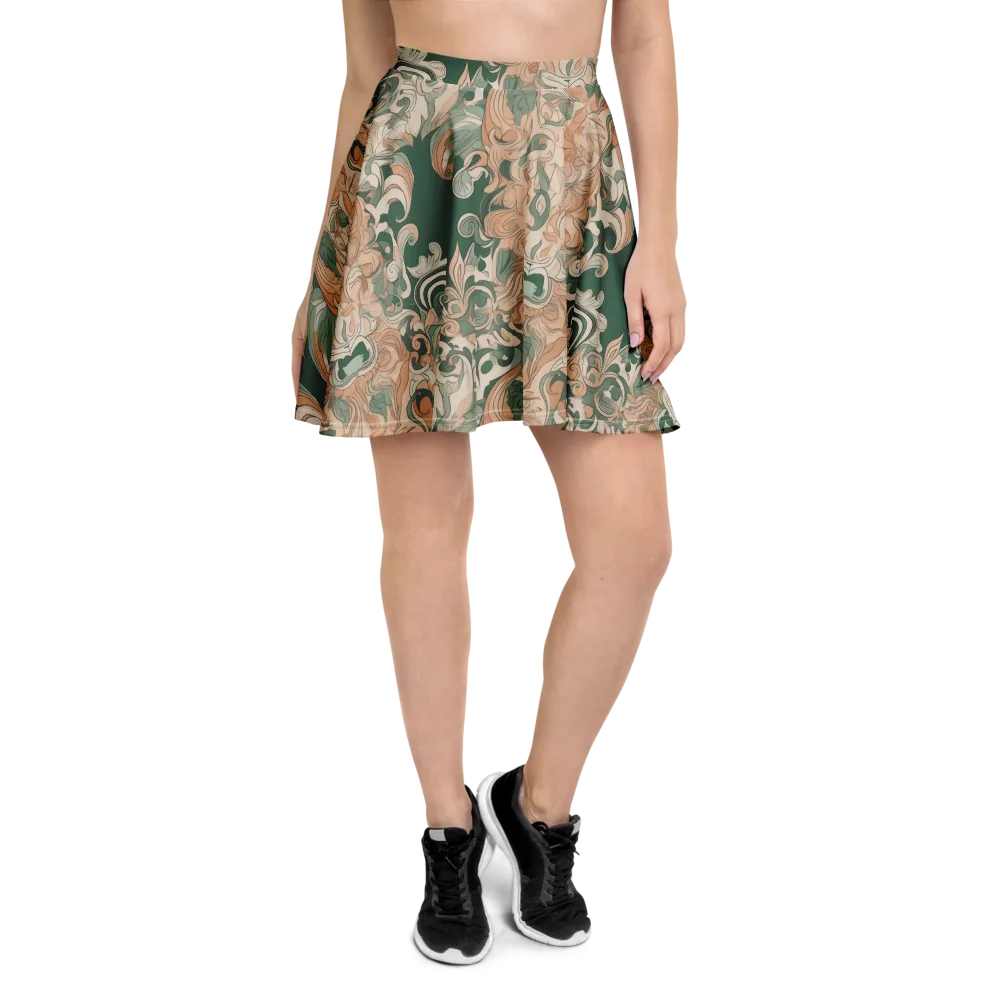 Art Nouveau Reverie on Skater Skirt — Front