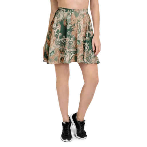 Art Nouveau Reverie on a Skater Skirt