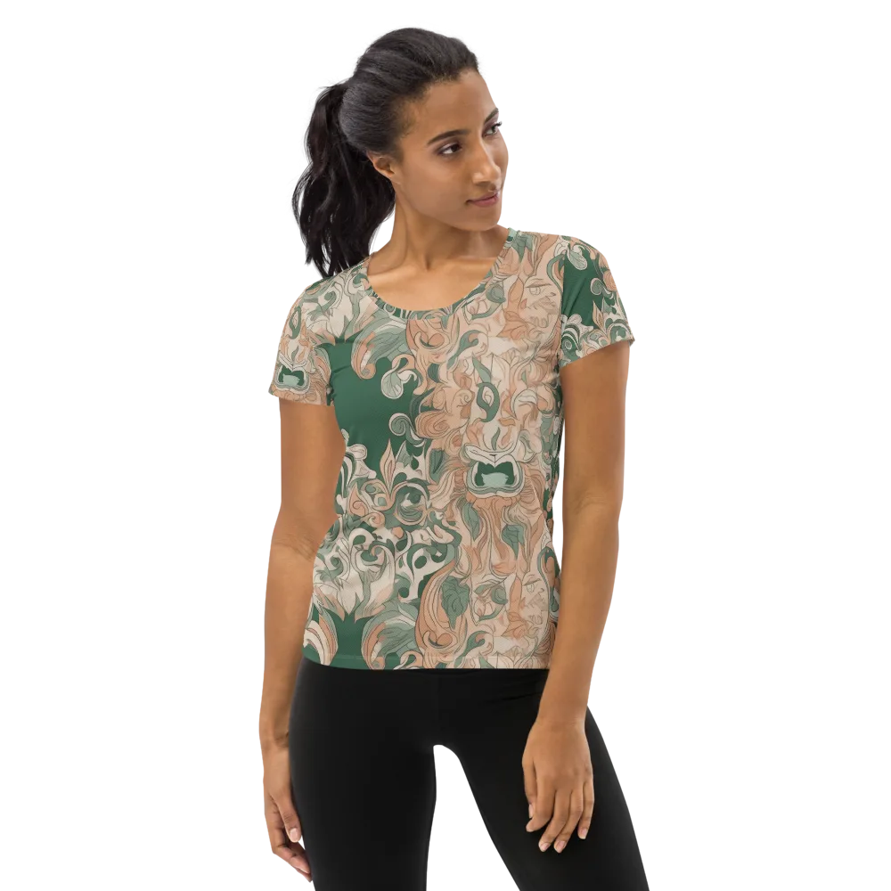 Art Nouveau Reverie on Women's Athletic T-Shirt — Front