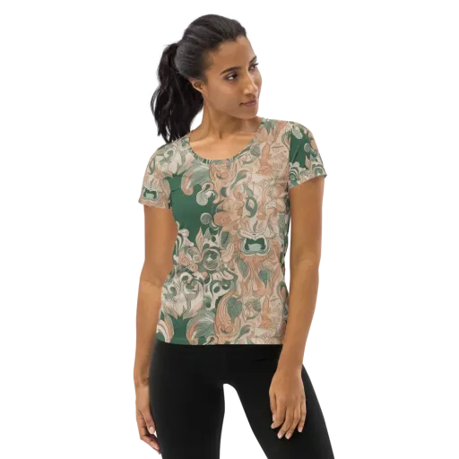 Art Nouveau Reverie on a Women's Athletic T-Shirt
