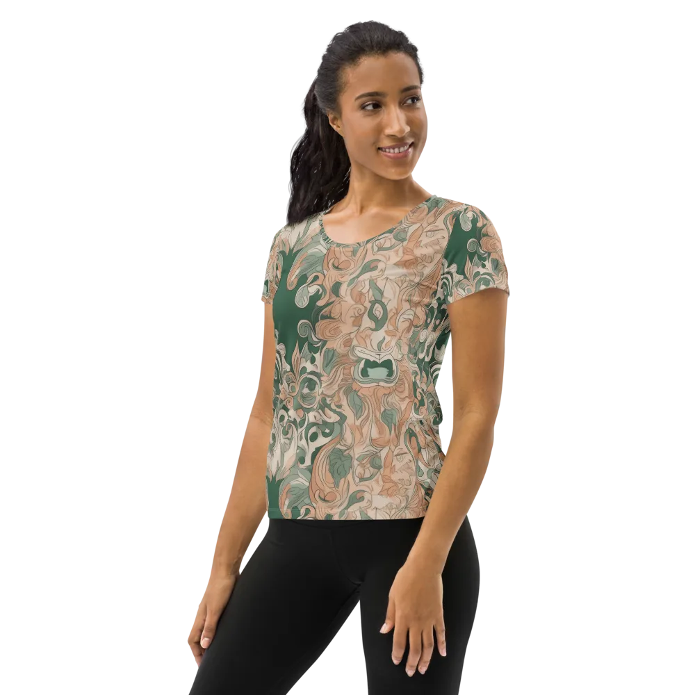 Art Nouveau Reverie on Women's Athletic T-Shirt — Left