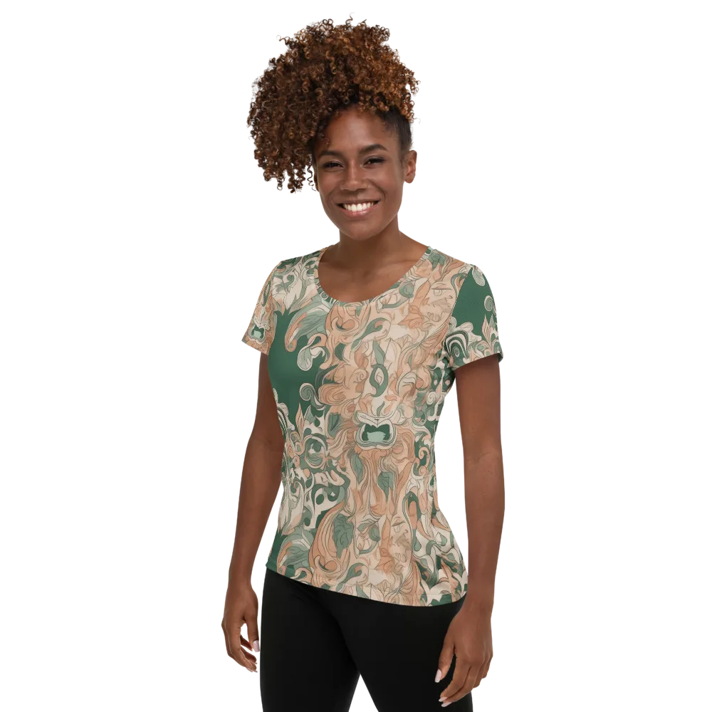 Art Nouveau Reverie on Women's Athletic T-Shirt — Left