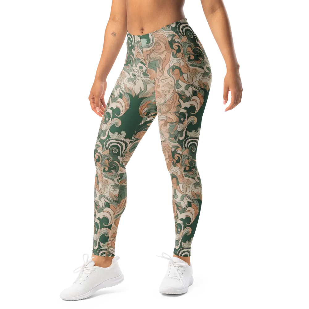 Art Nouveau Reverie on Leggings — Left Front