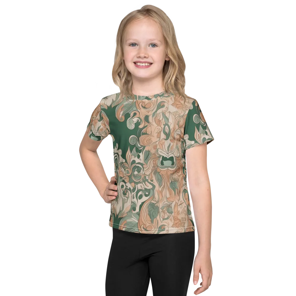 Art Nouveau Reverie on Kids Crew Neck T-Shirt — Front
