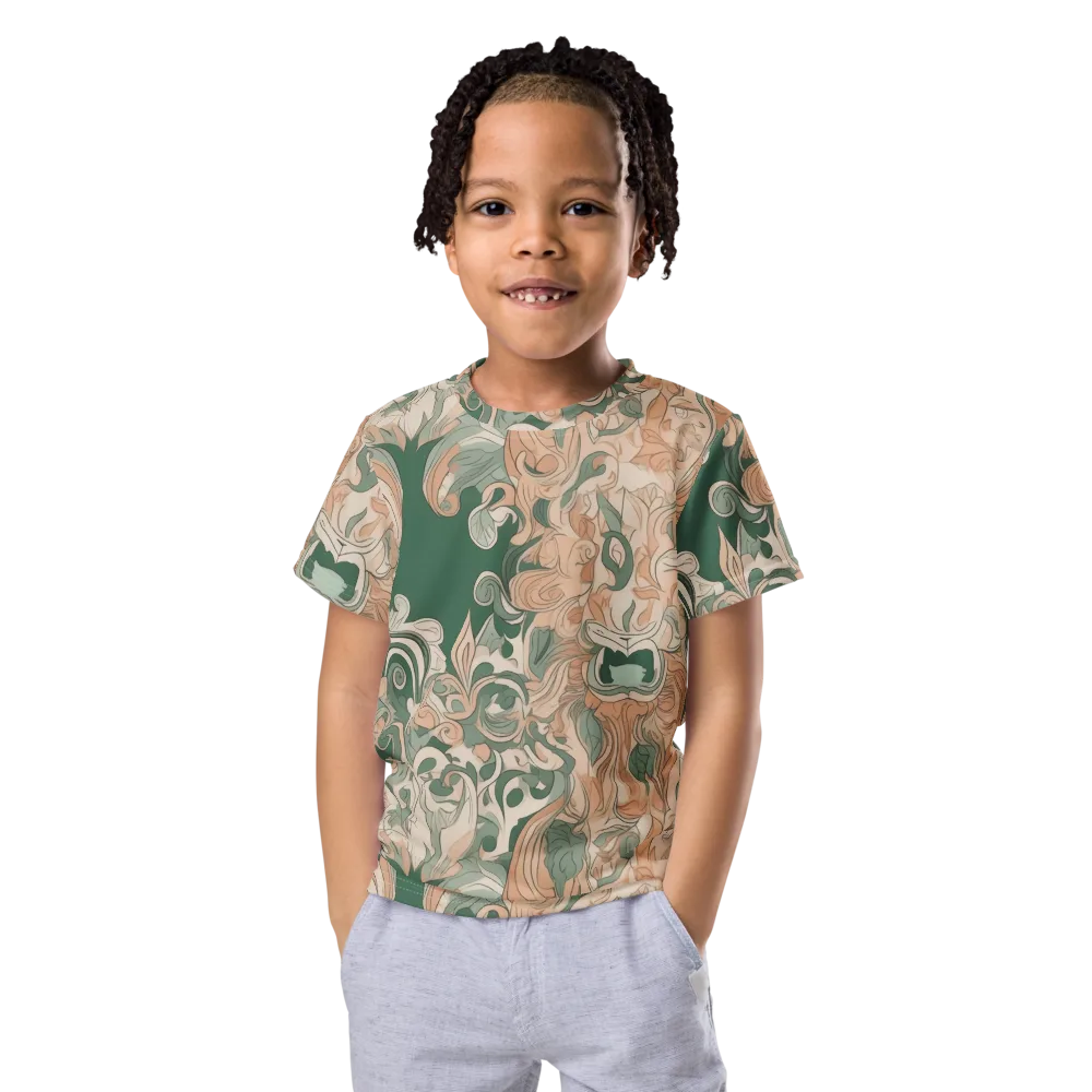 Art Nouveau Reverie on Kids Crew Neck T-Shirt — Front