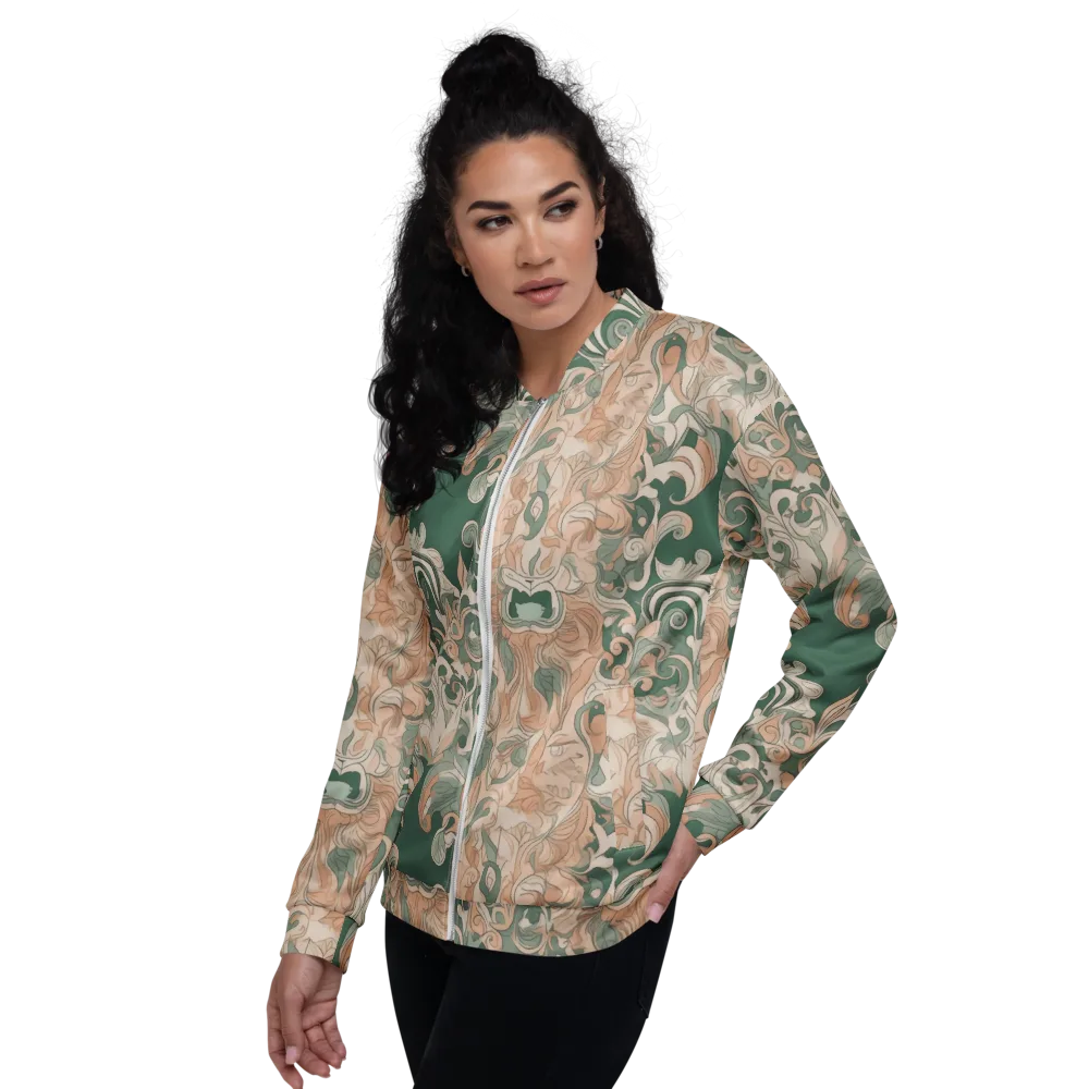 Art Nouveau Reverie on Bomber Jacket — Left