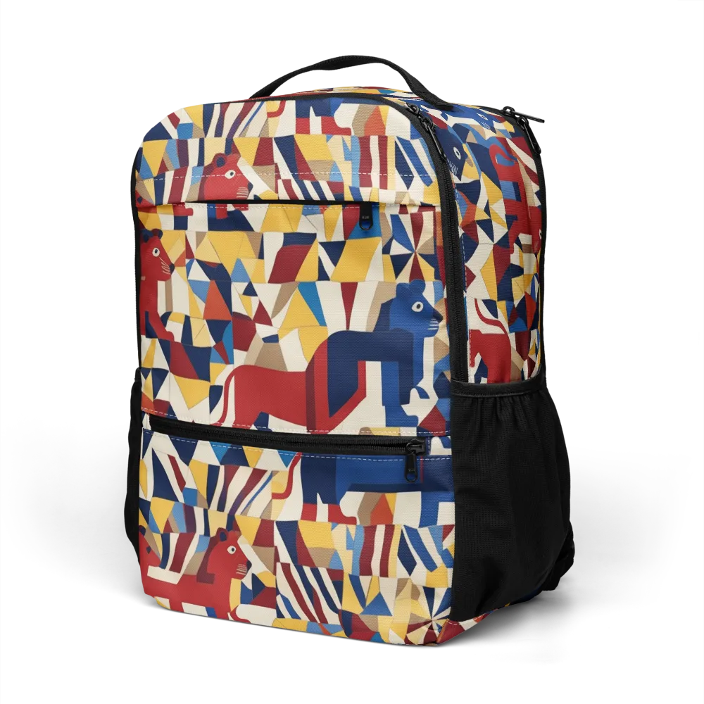 Cubist Menagerie on Utility Backpack — Left Front