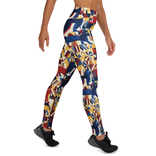 Cubist Menagerie on a Yoga Leggings