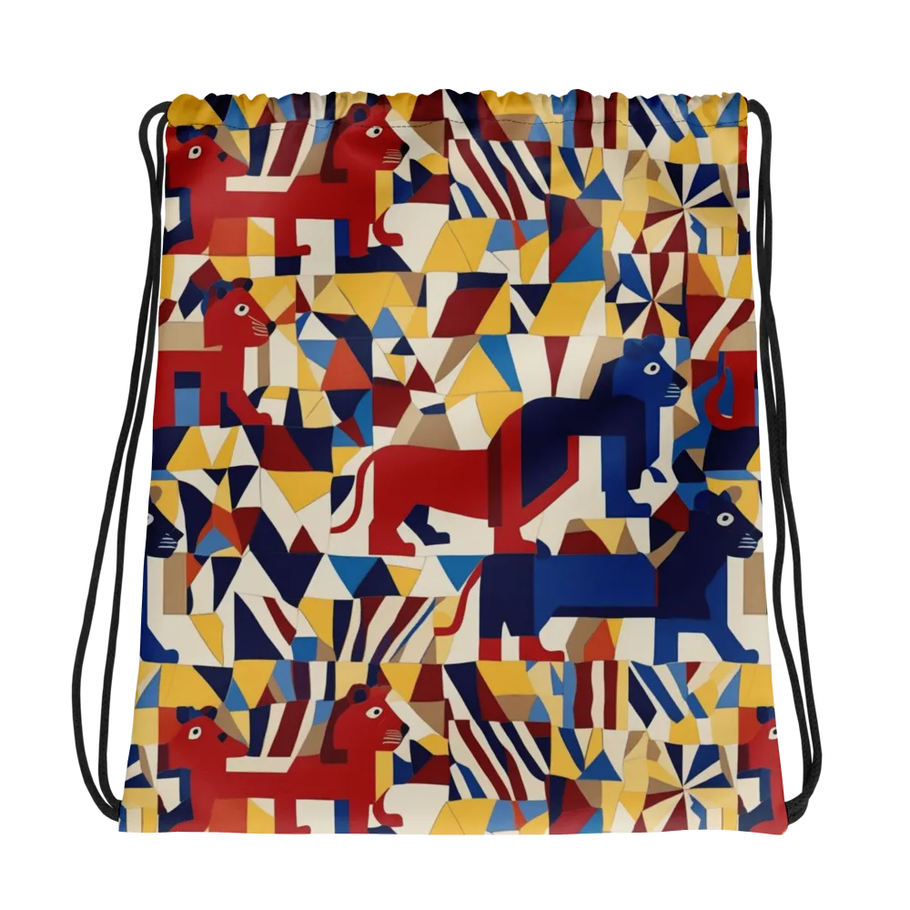 Cubist Menagerie on Drawstring Bag — Photo