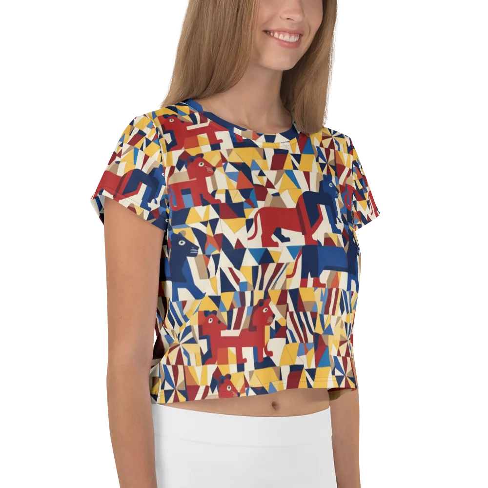 Cubist Menagerie on Crop Tee — Right