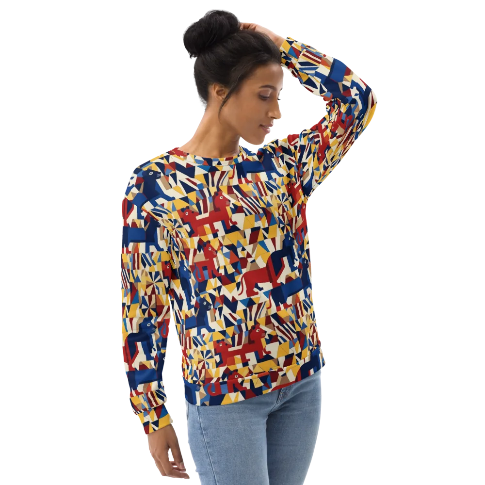Cubist Menagerie on Sweatshirt — Right Front