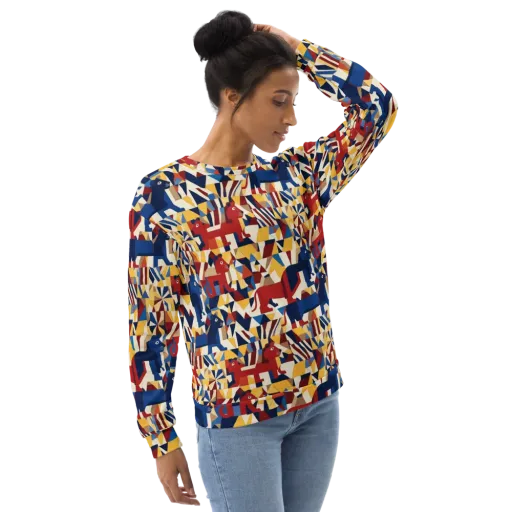 Cubist Menagerie on a Sweatshirt