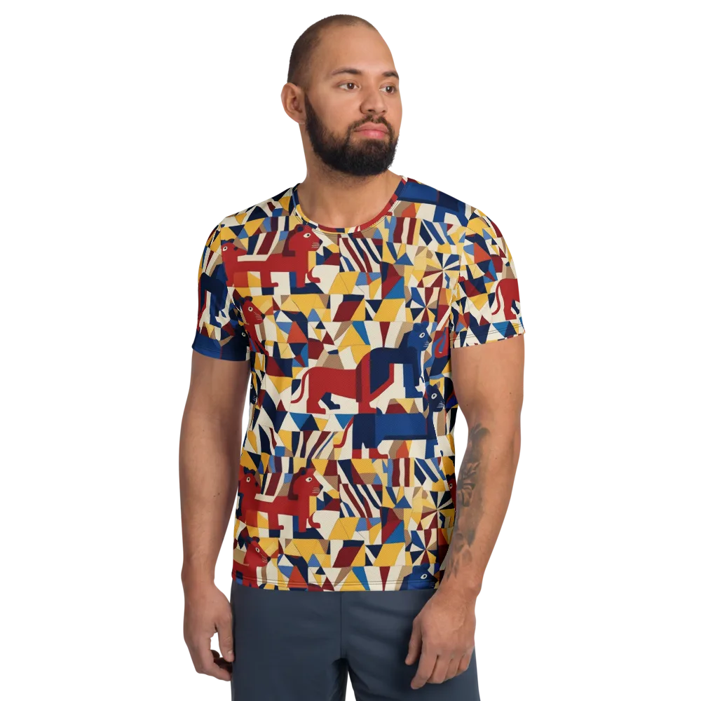 Cubist Menagerie on Men's Athletic T-Shirt — Front