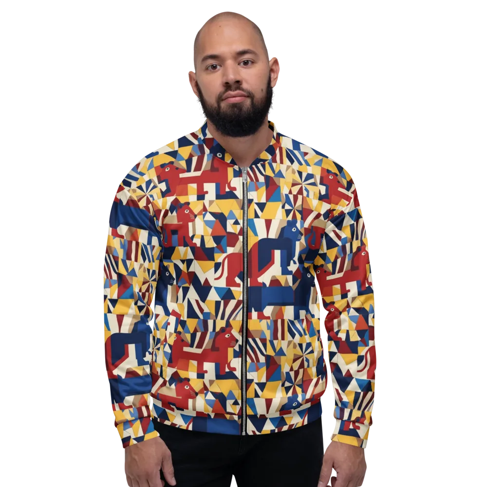 Cubist Menagerie on Bomber Jacket — Front