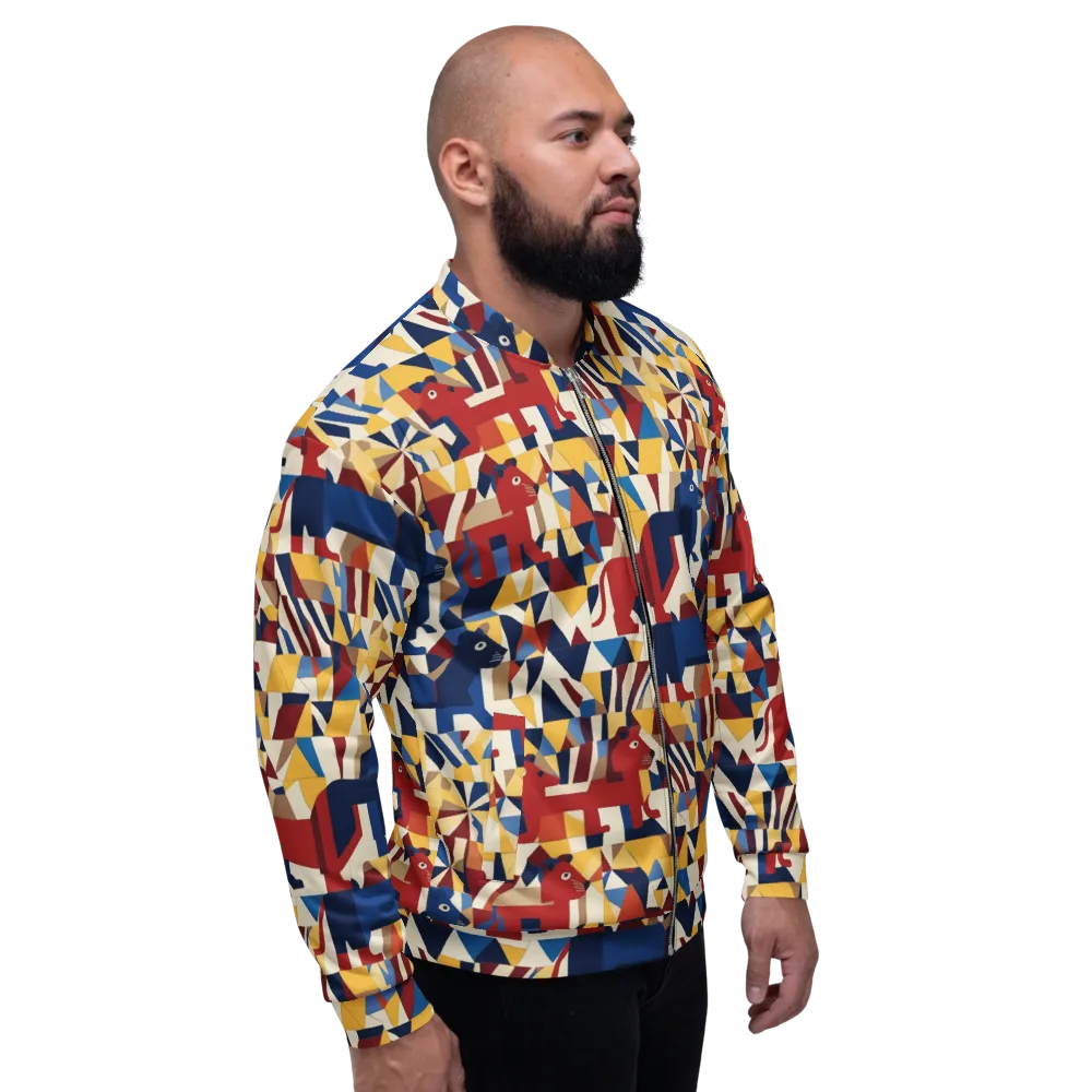 Cubist Menagerie on Bomber Jacket — Right