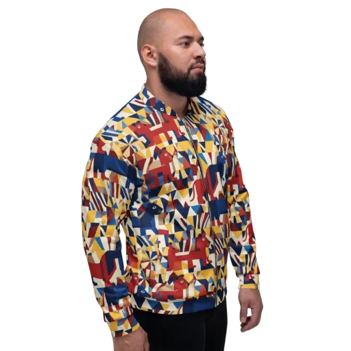 Cubist Menagerie on a Bomber Jacket