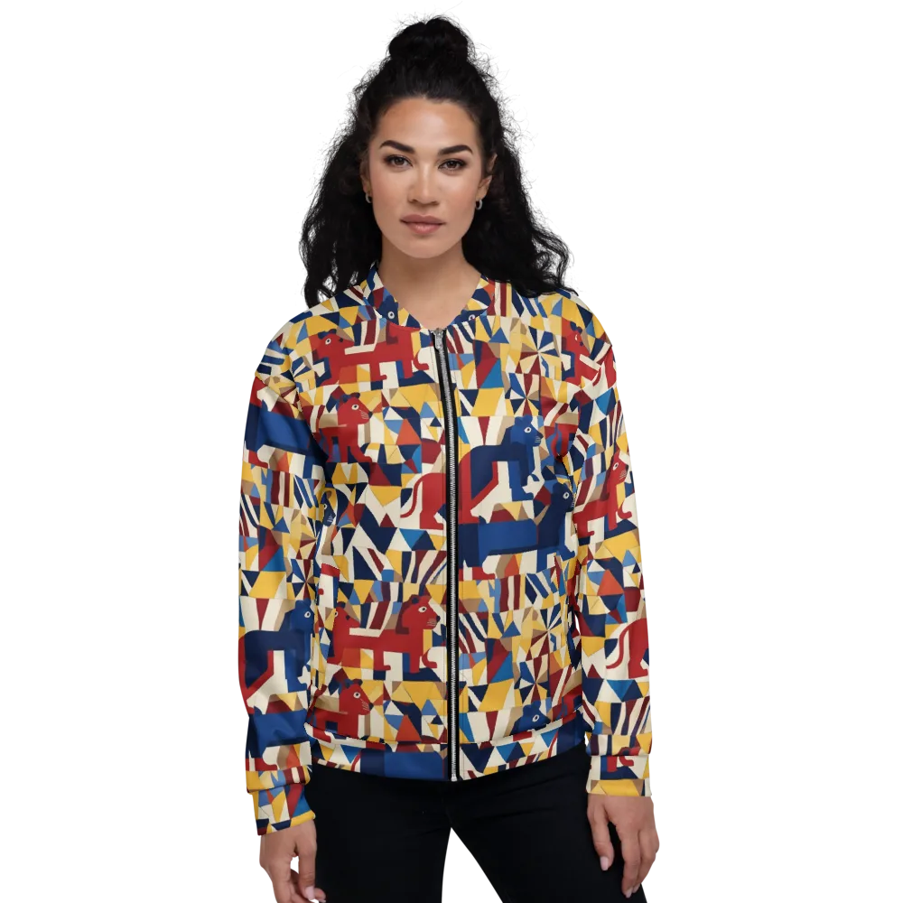 Cubist Menagerie on Bomber Jacket — Front