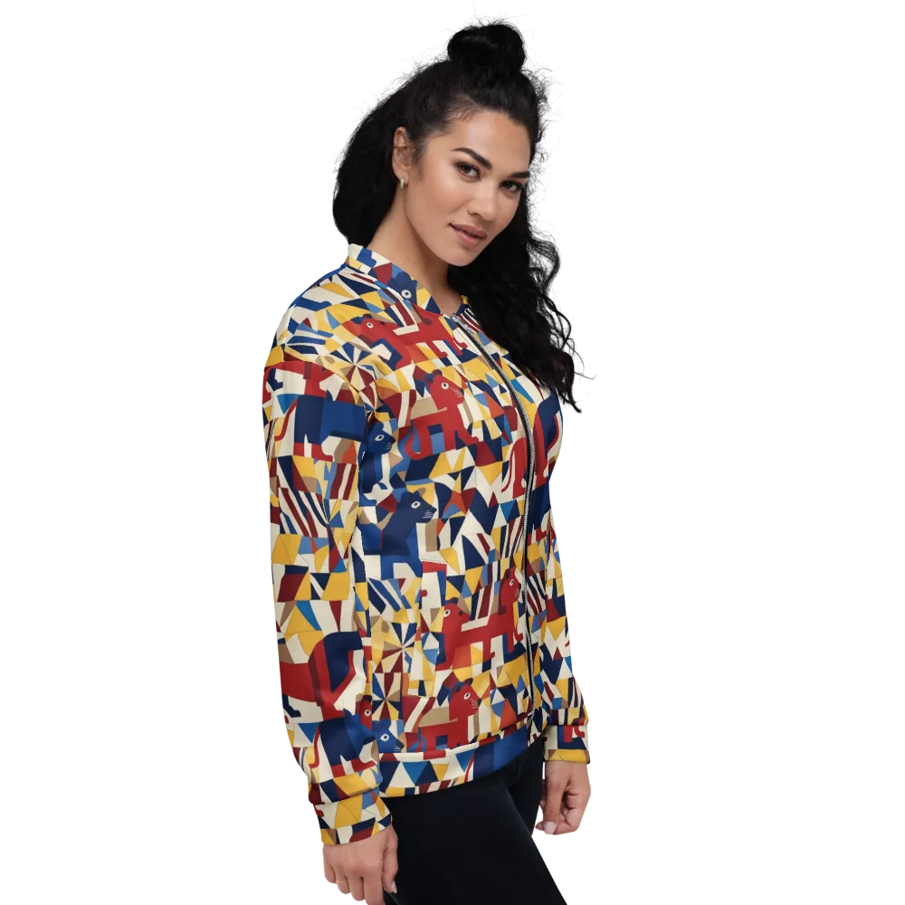 Cubist Menagerie on Bomber Jacket — Right