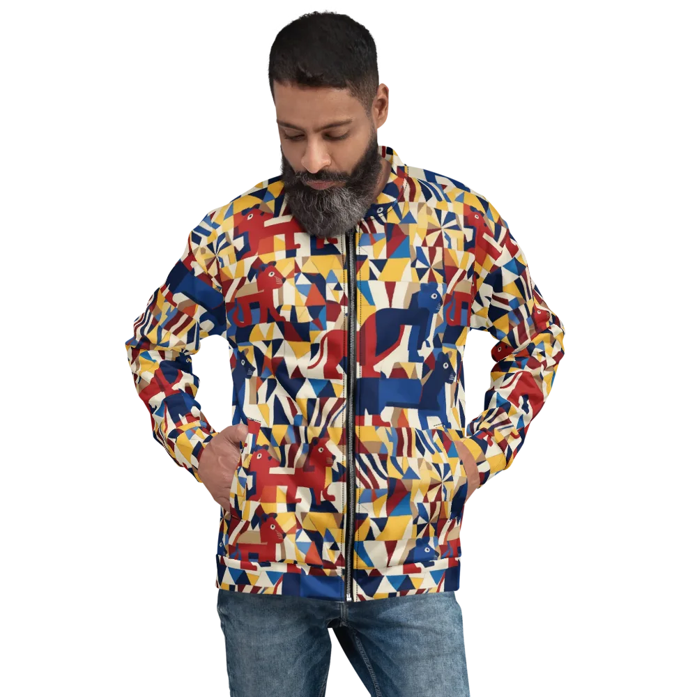 Cubist Menagerie on Bomber Jacket — Front